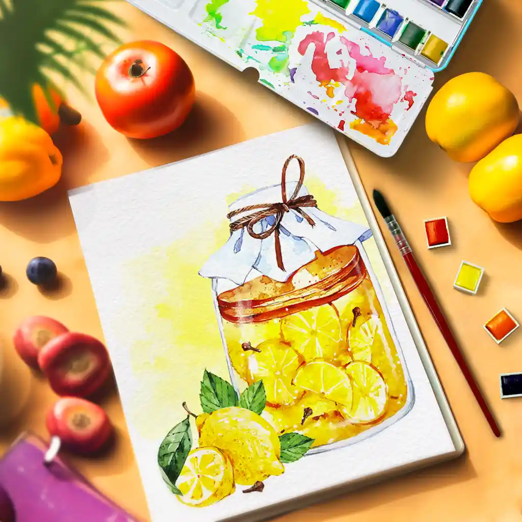 Watercolor Lemon Drawing Ideas 15
