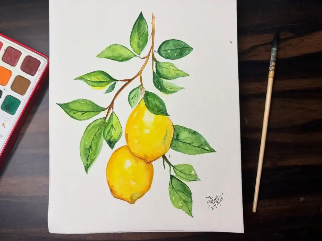 Watercolor Lemon Drawing Ideas 18