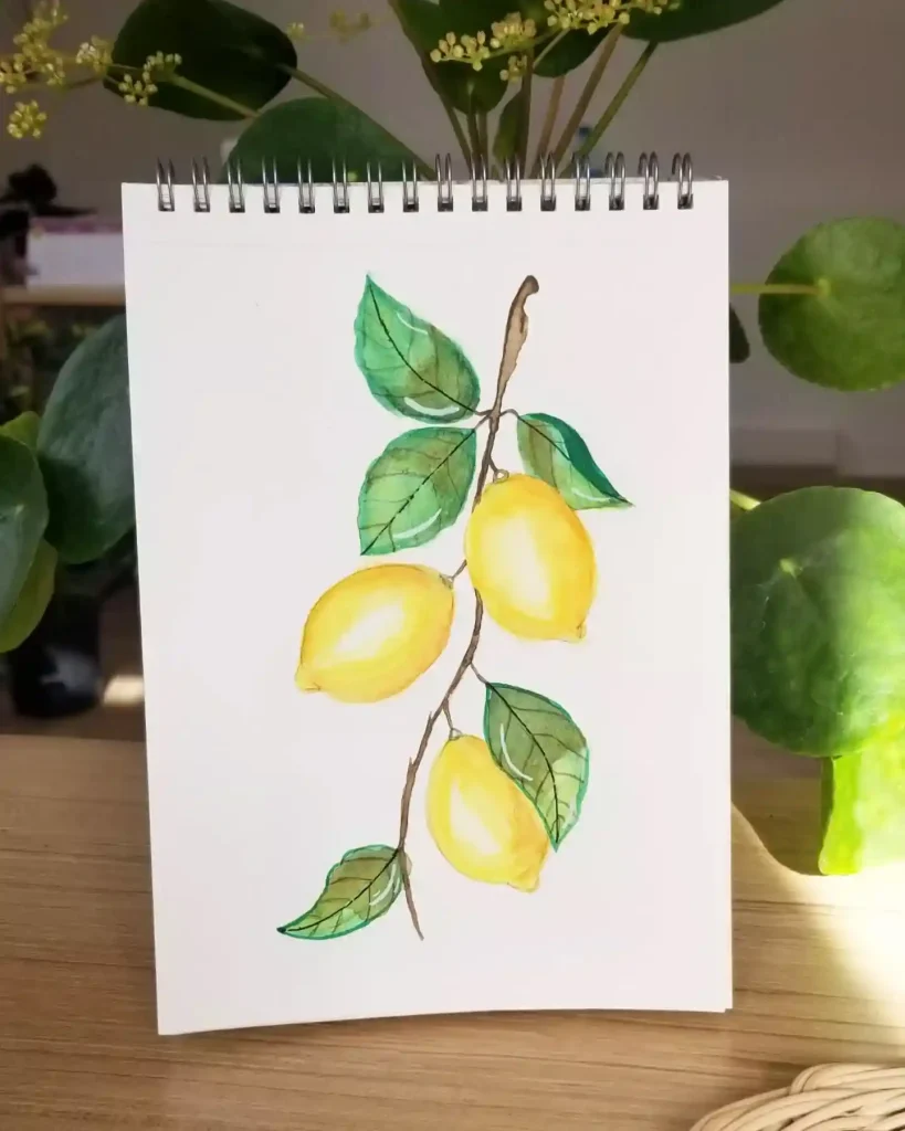 Watercolor Lemon Drawing Ideas 20