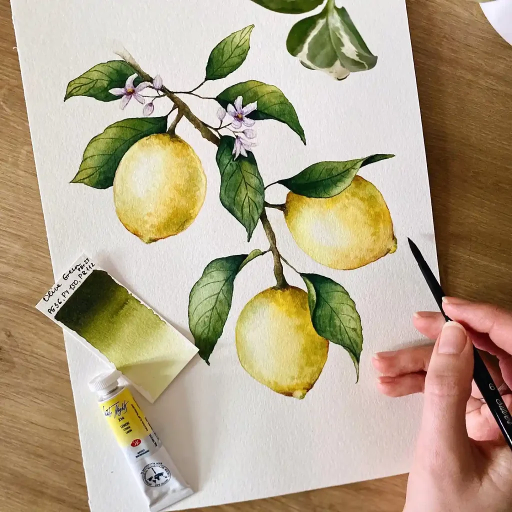 Watercolor Lemon Drawing Ideas 21