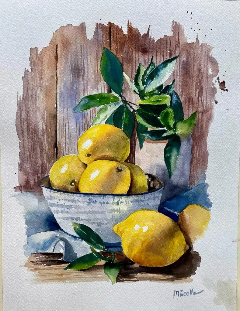 Watercolor Lemon Drawing Ideas 22