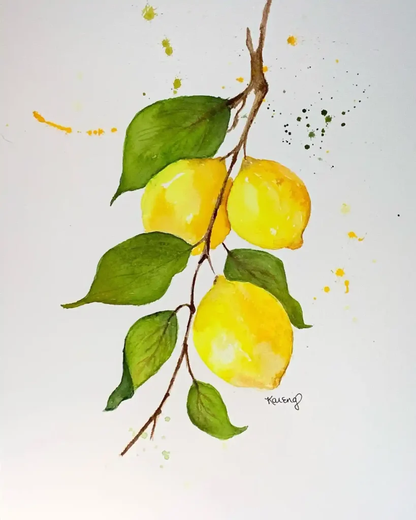 Watercolor Lemon Drawing Ideas 24