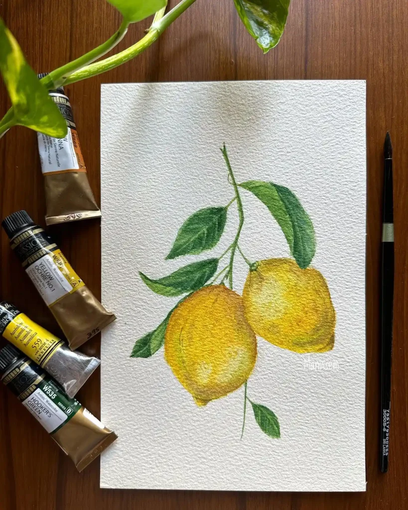Watercolor Lemon Drawing Ideas 26