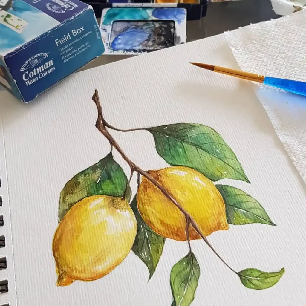 Watercolor Lemon Drawing Ideas 29