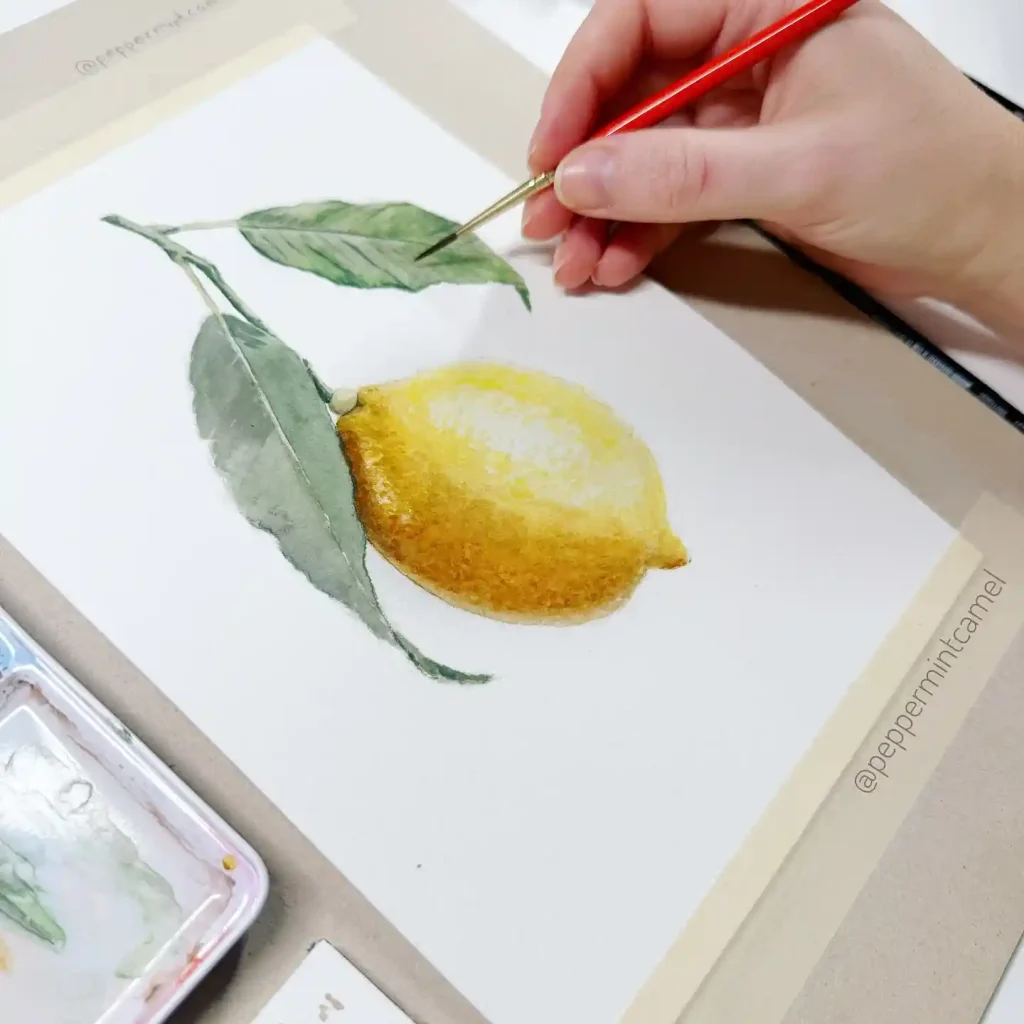Watercolor Lemon Drawing Ideas 3
