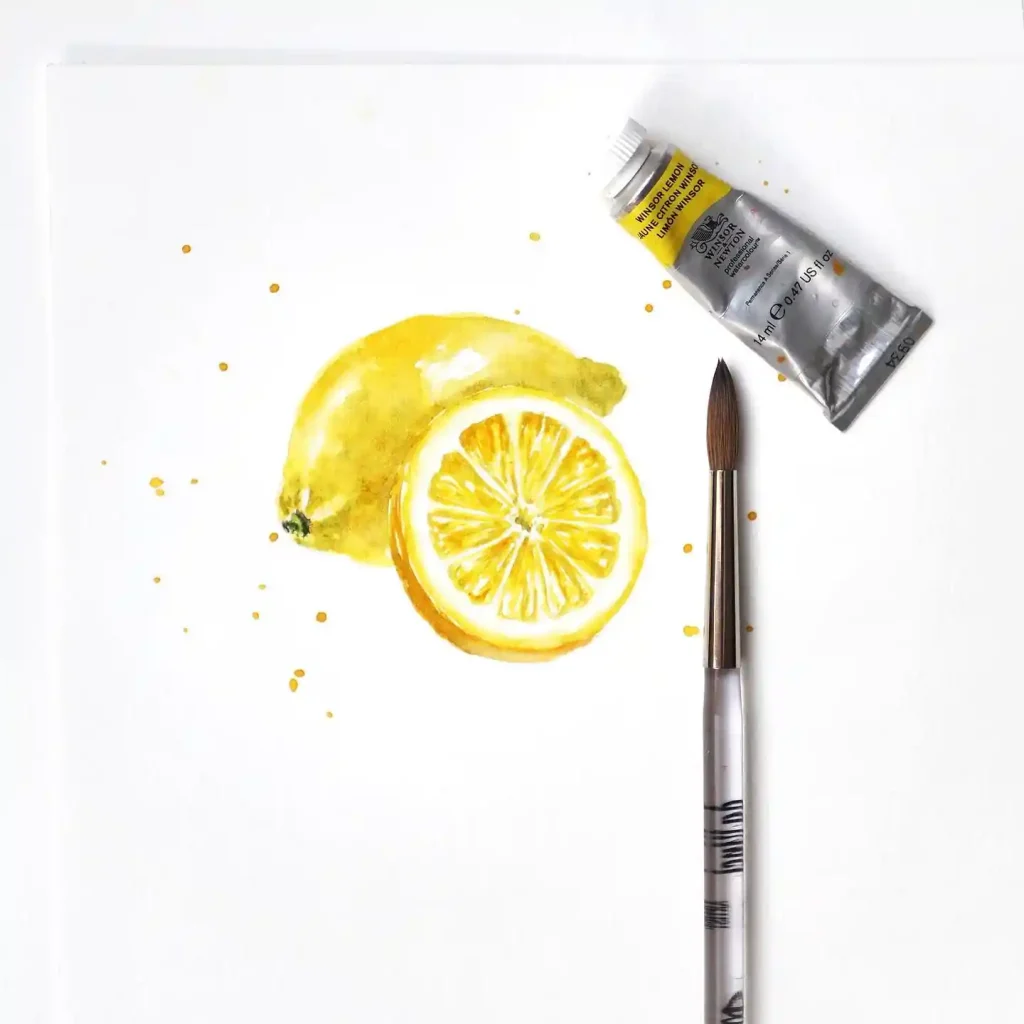 Watercolor Lemon Drawing Ideas 32