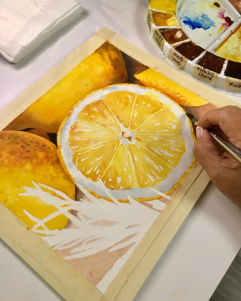 Watercolor Lemon Drawing Ideas 33