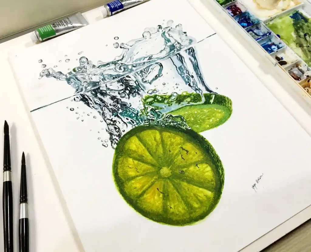 Watercolor Lemon Drawing Ideas 8