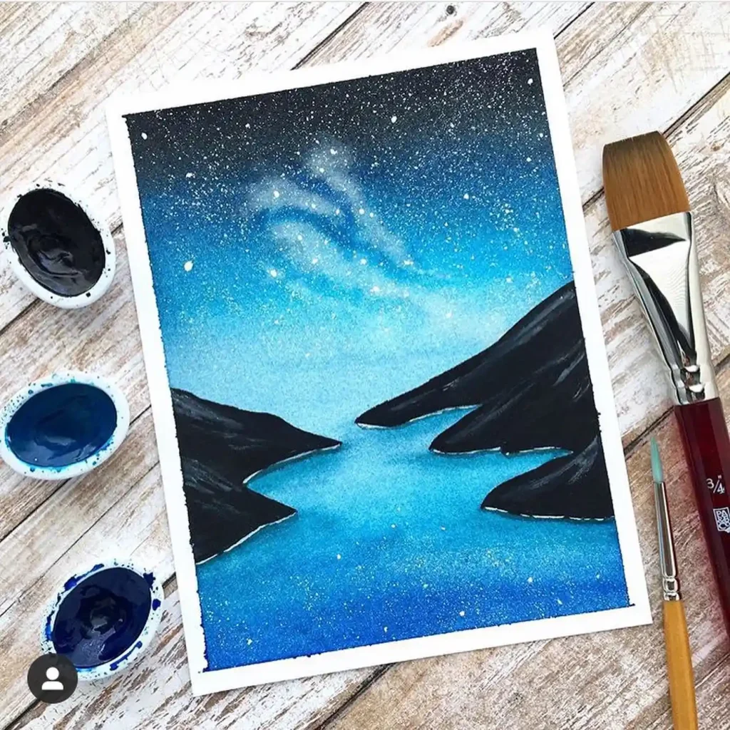 Watercolor Night Drawing Ideas 12