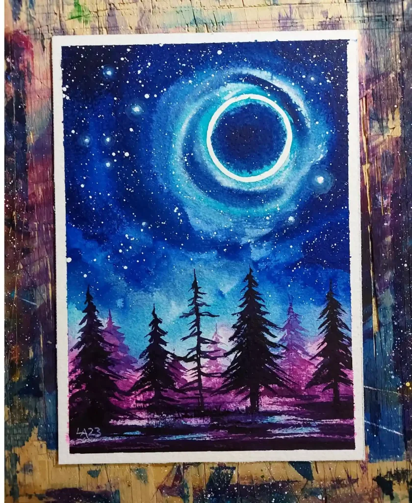 Watercolor Night Drawing Ideas 14