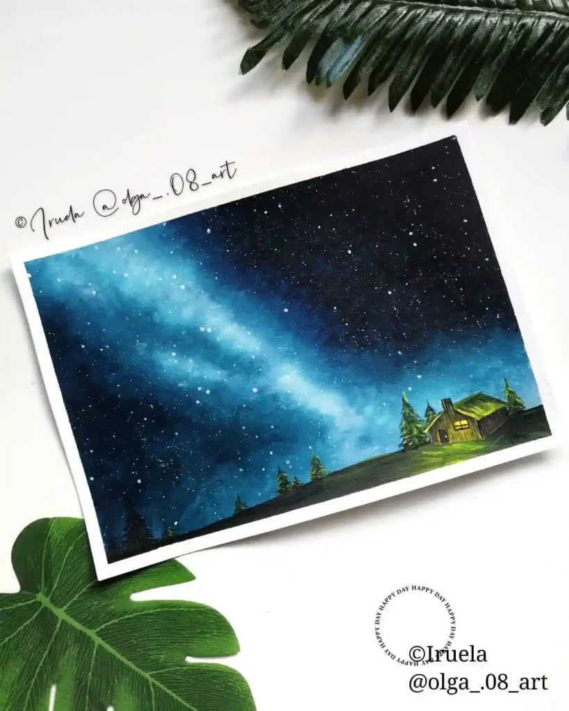 Watercolor Night Drawing Ideas 18