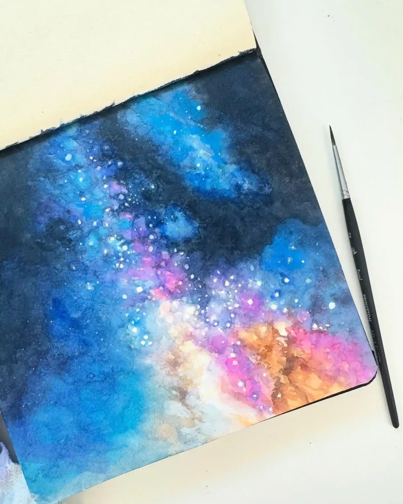 Watercolor Night Drawing Ideas 19