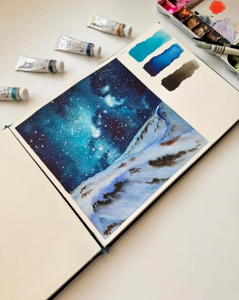 Watercolor Night Drawing Ideas 2