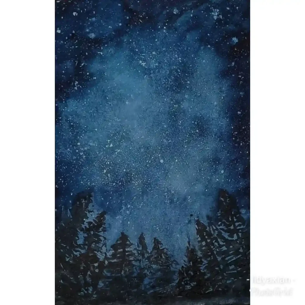 Watercolor Night Drawing Ideas 22