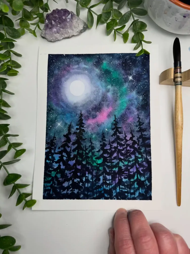 Watercolor Night Drawing Ideas 3