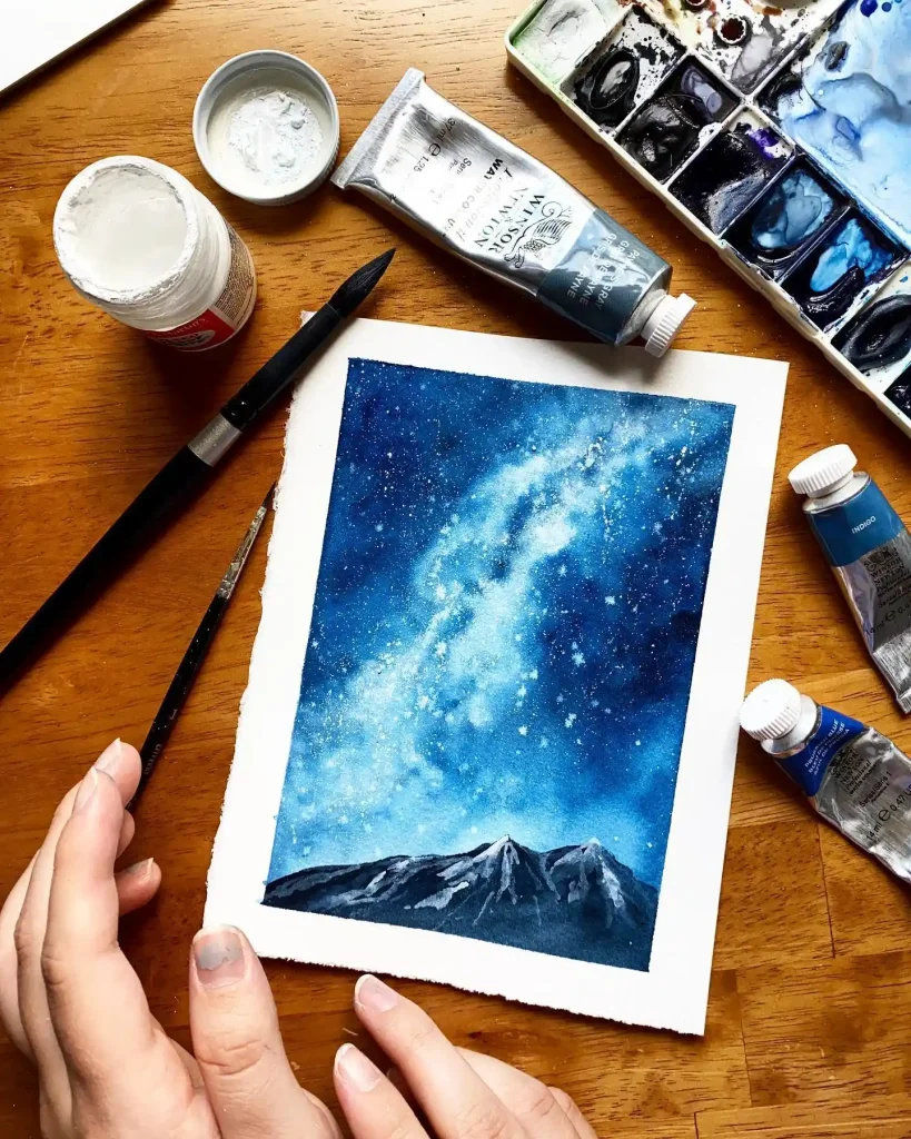 Watercolor Night Drawing Ideas 4