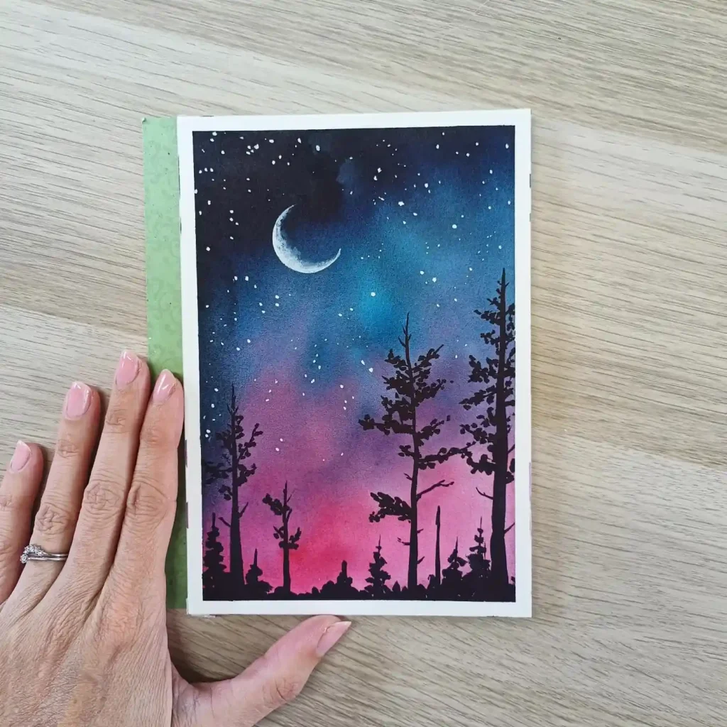 Watercolor Night Drawing Ideas 5