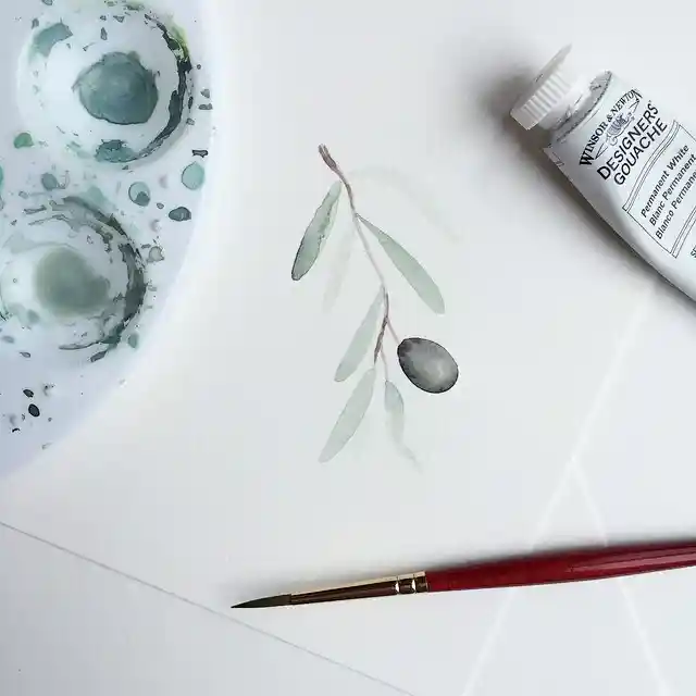Watercolor Olive Drawing Ideas 5