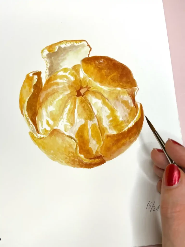 Watercolor Orange Drawing Ideas 1