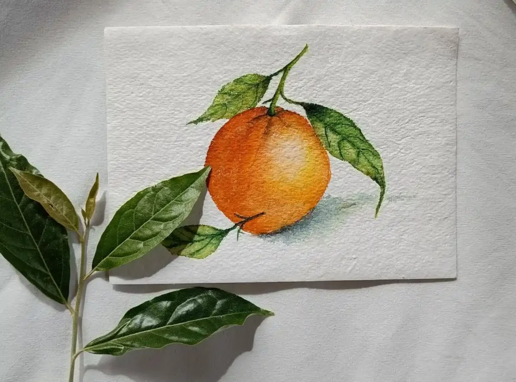 Watercolor Orange Drawing Ideas 10