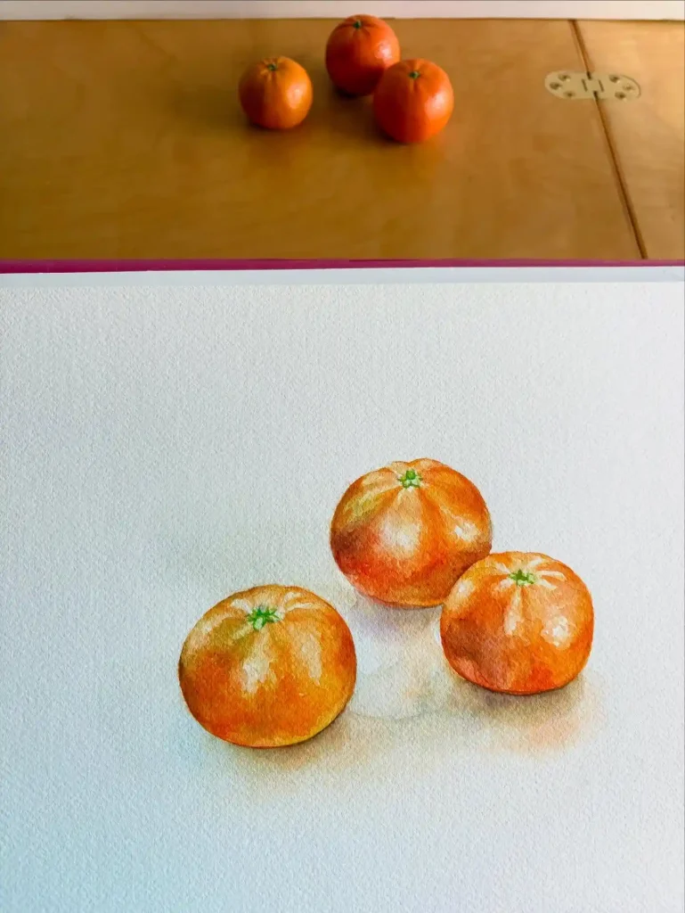 Watercolor Orange Drawing Ideas 14