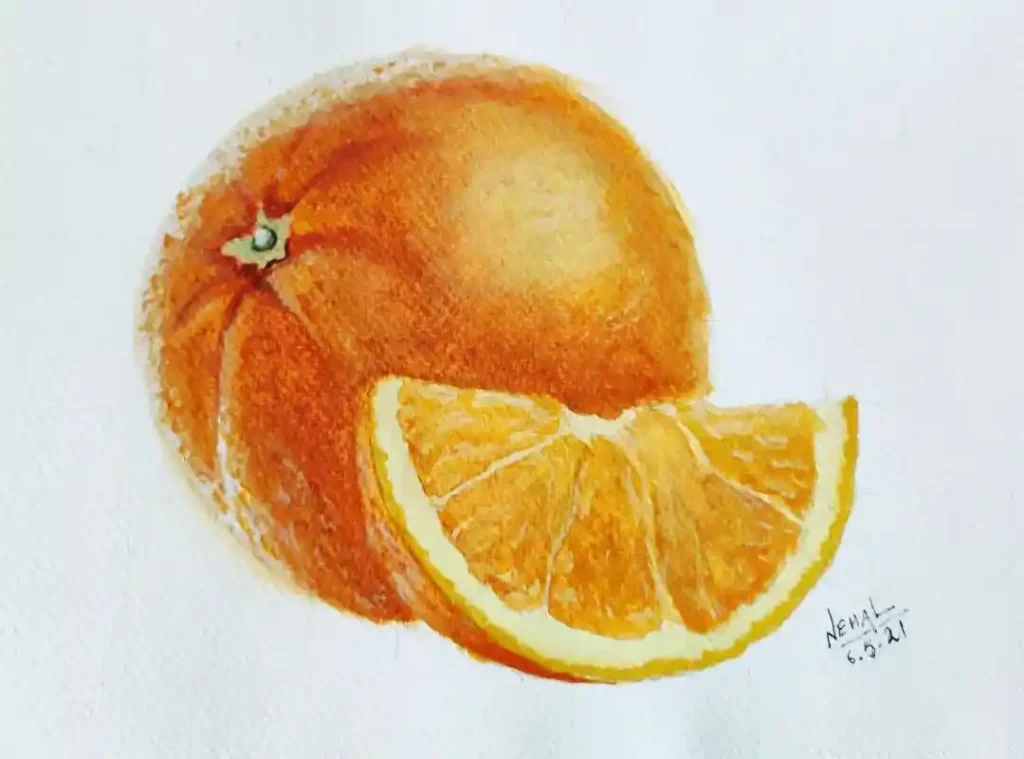 Watercolor Orange Drawing Ideas 22