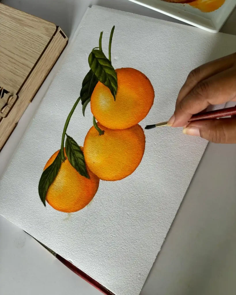 Watercolor Orange Drawing Ideas 24