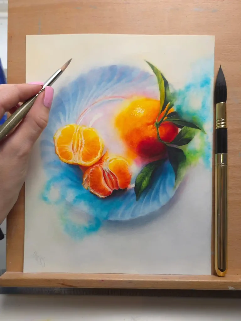 Watercolor Orange Drawing Ideas 6