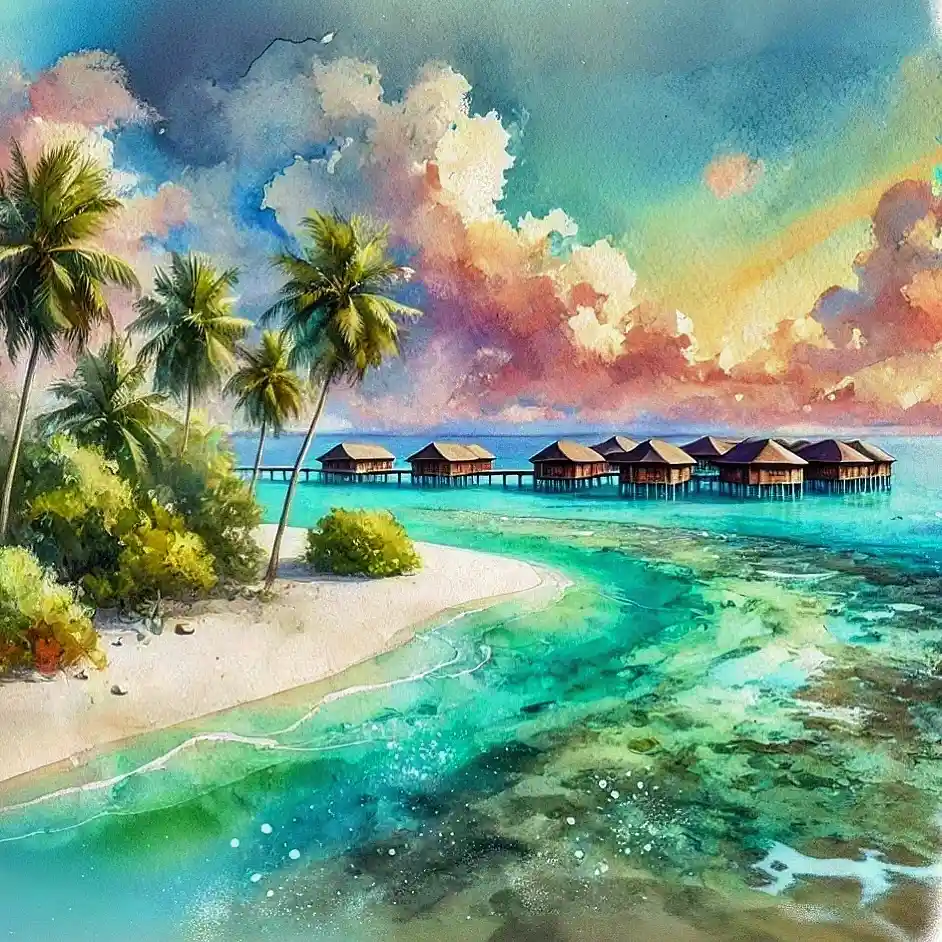 Watercolor Palm Drawing Ideas 16