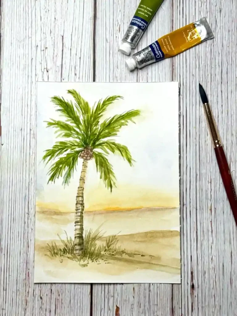 Watercolor Palm Drawing Ideas 2