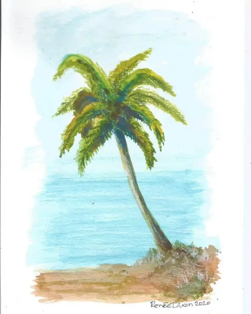 Watercolor Palm Drawing Ideas 6