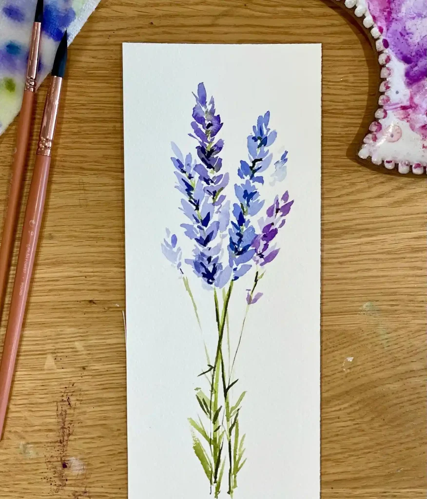 Watercolor lavender Drawing Ideas 17