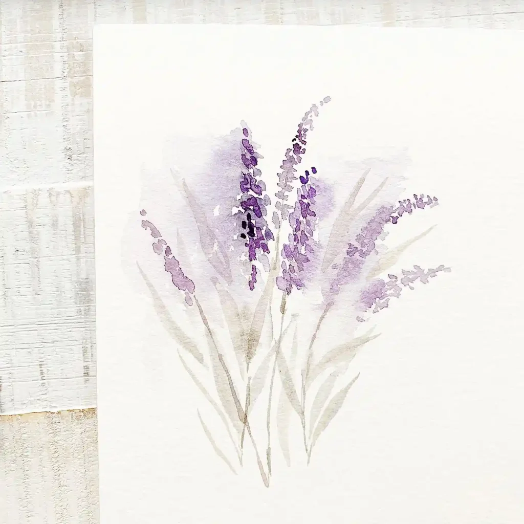 Watercolor lavender Drawing Ideas 2