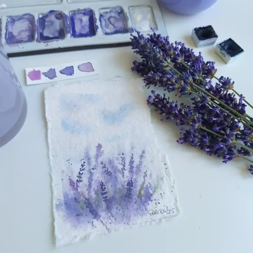 Watercolor lavender Drawing Ideas 20