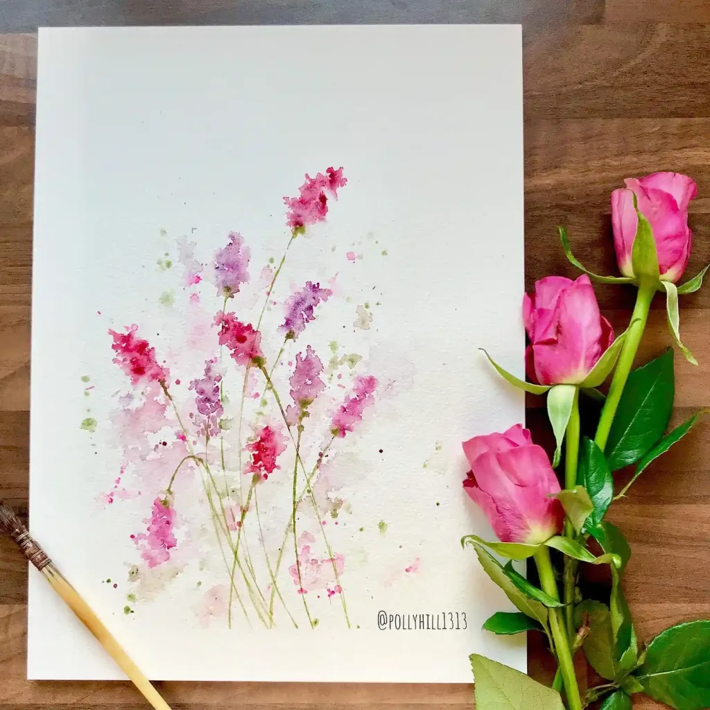 Watercolor lavender Drawing Ideas 7