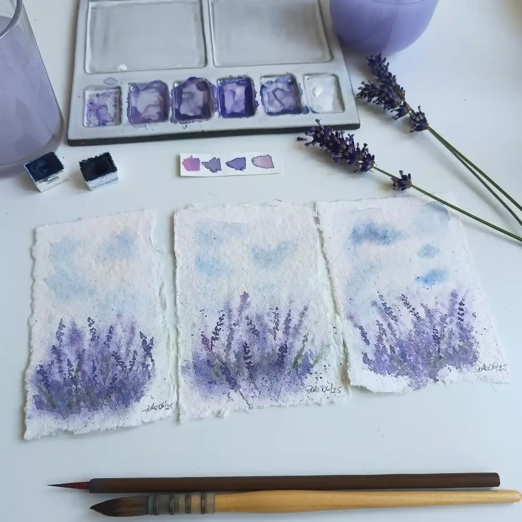 Watercolor lavender Drawing Ideas 9