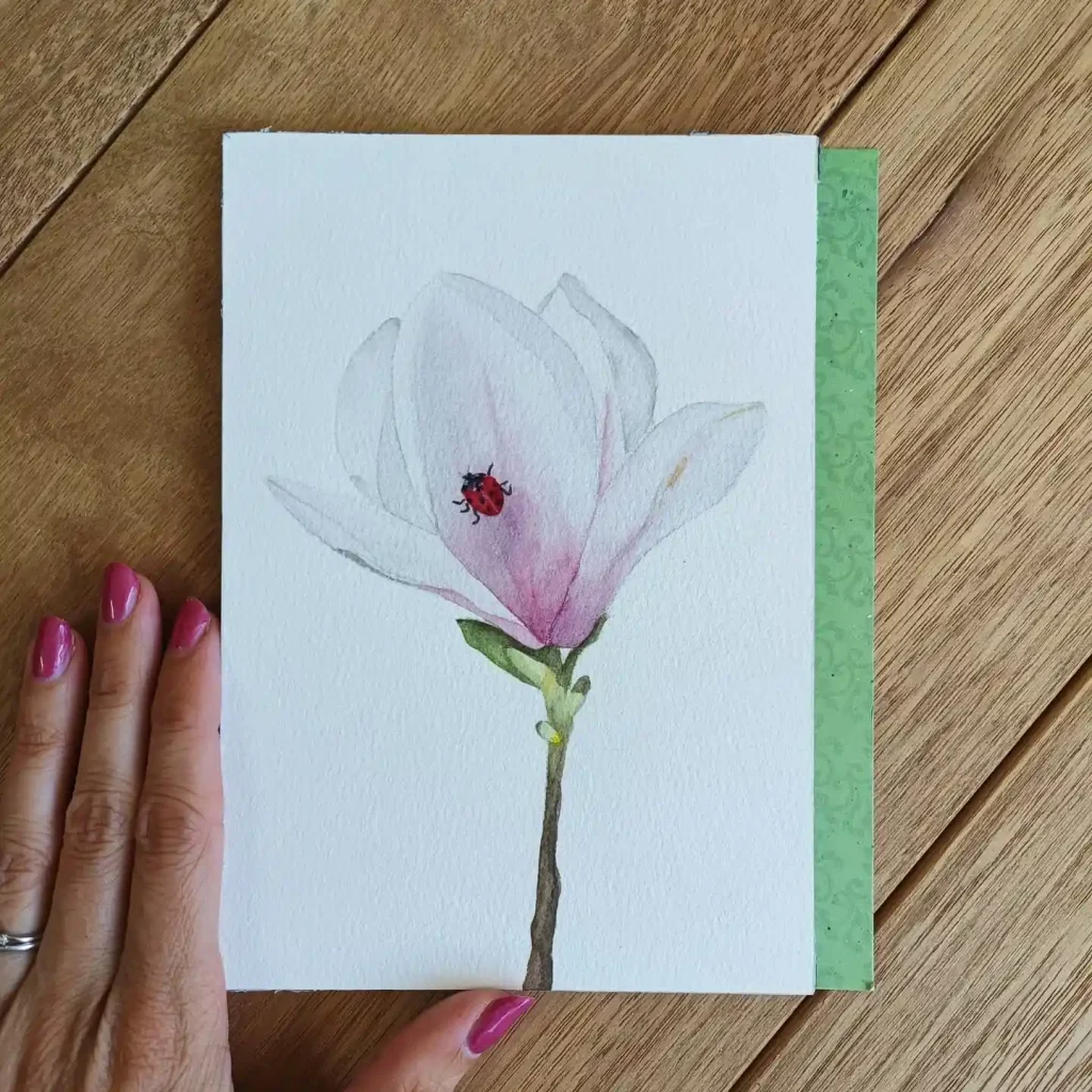 watercolor magnolia drawing ideas (34)
