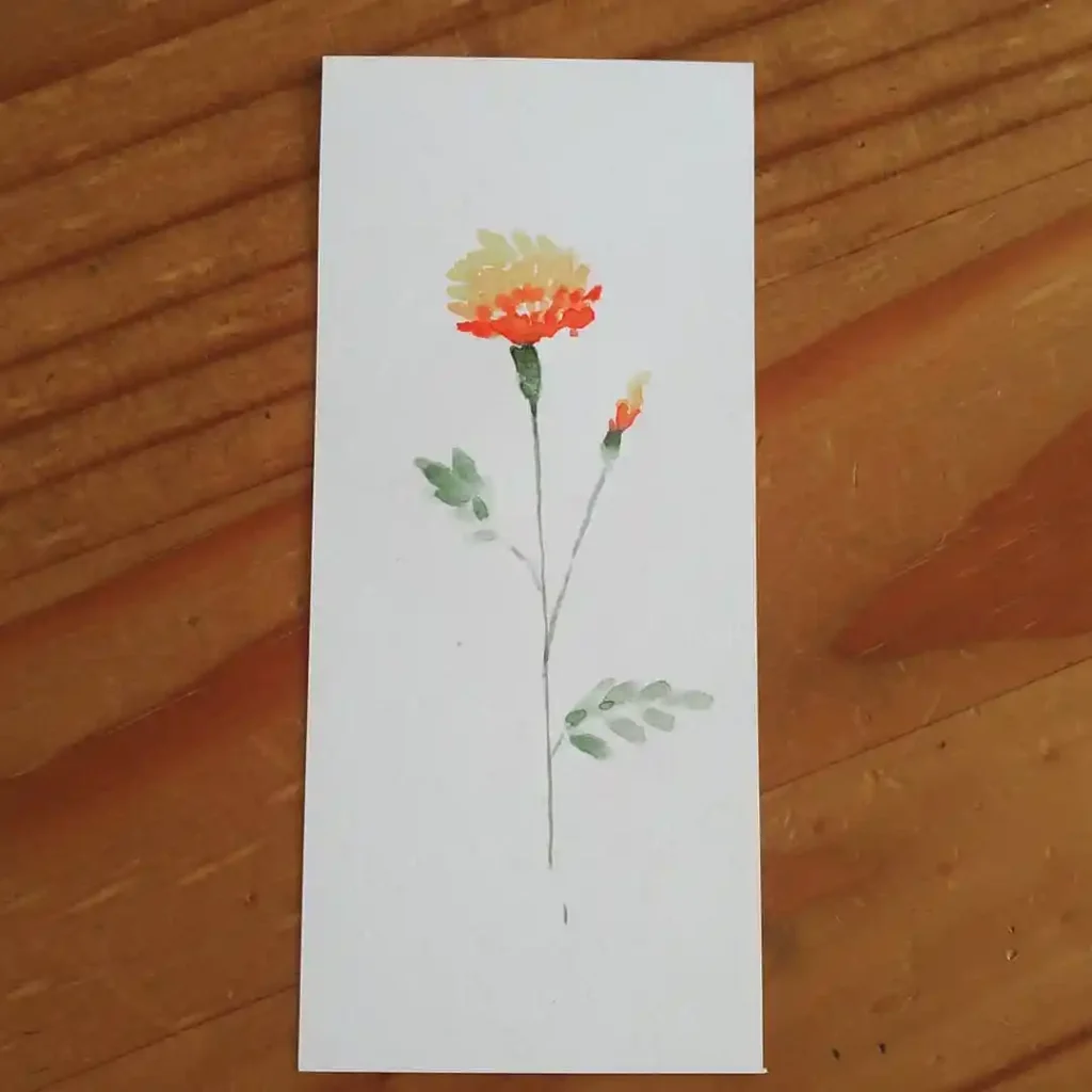 watercolor marigold drawing ideas (19)