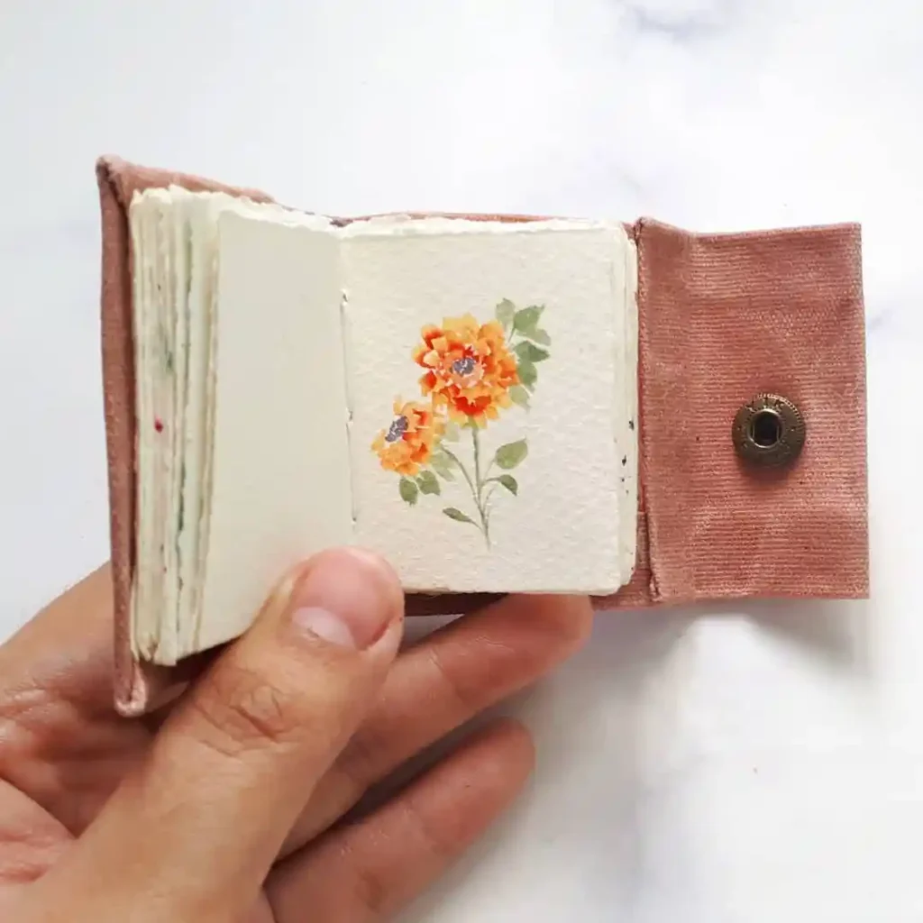 watercolor marigold drawing ideas (6)