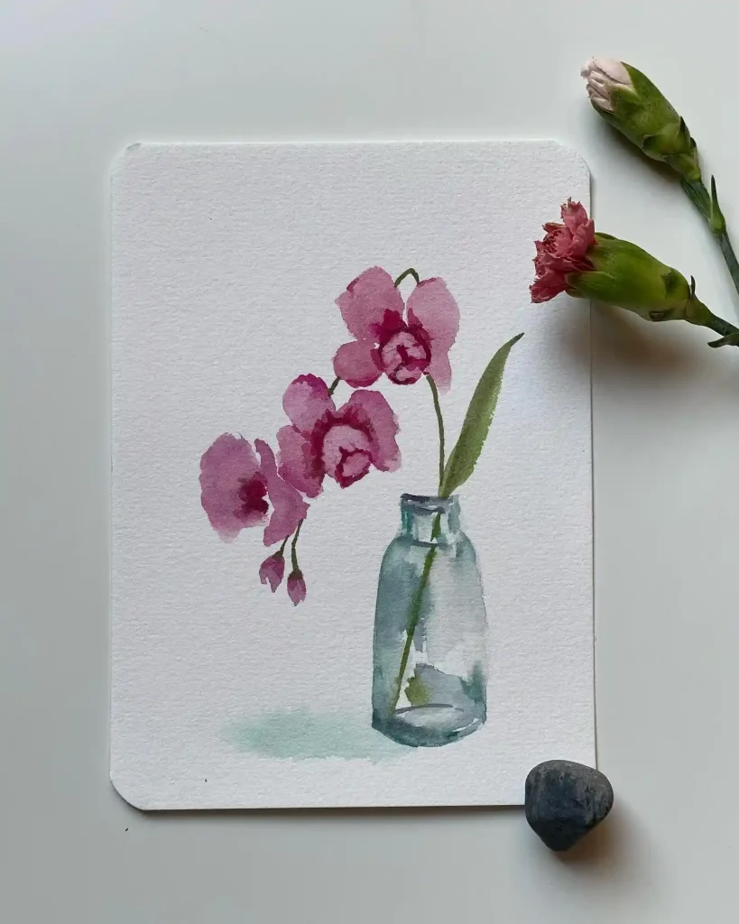watercolor orchid drawing ideas (1)