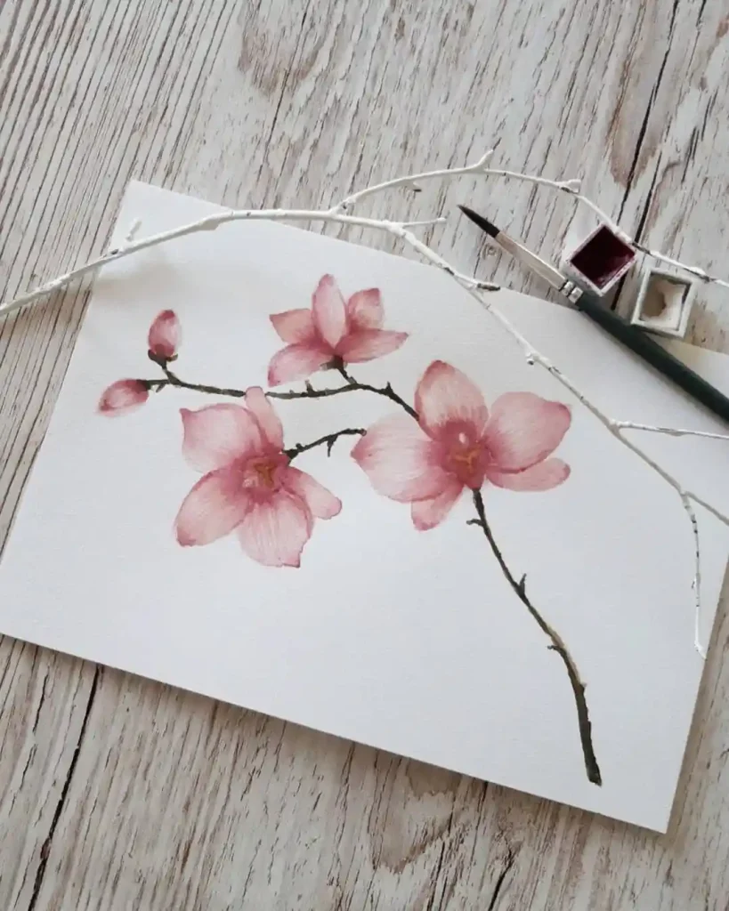 watercolor orchid drawing ideas (20)