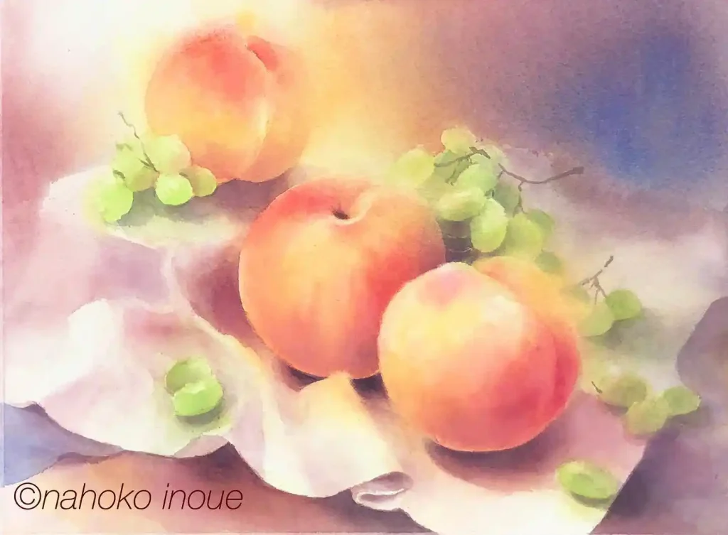 watercolor peach drawing ideas (24)