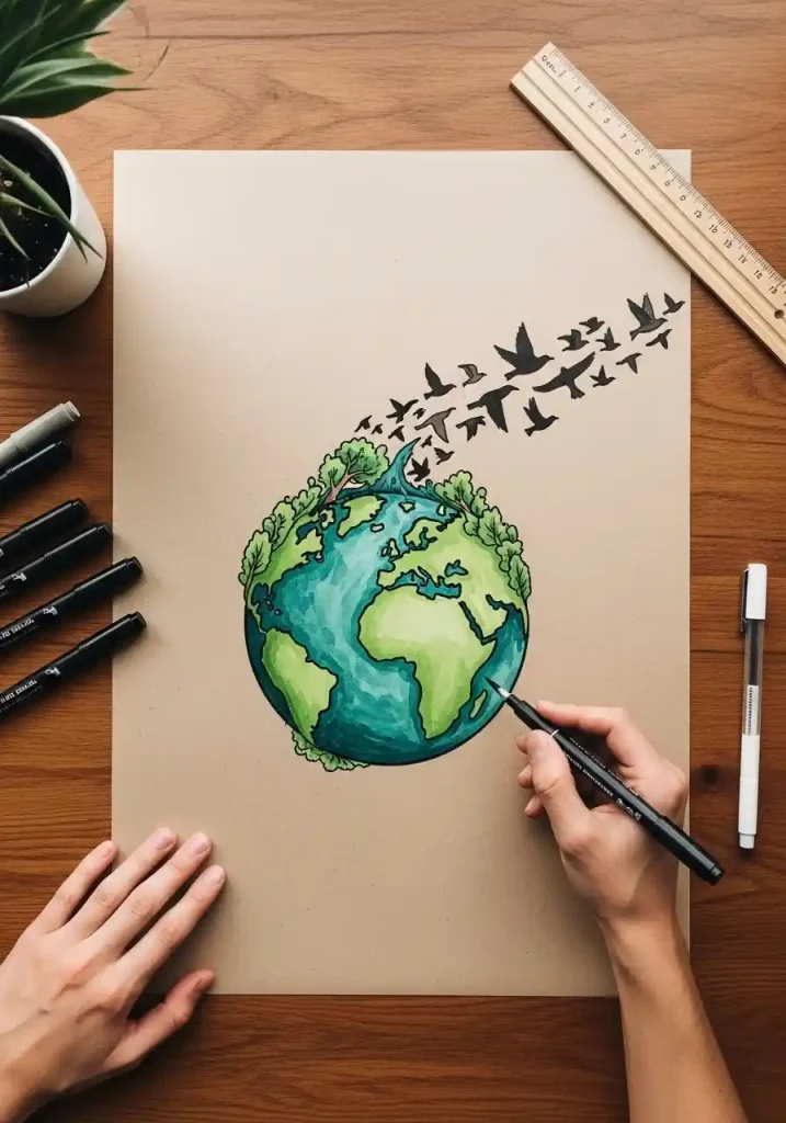 Earth Day art drawing 29