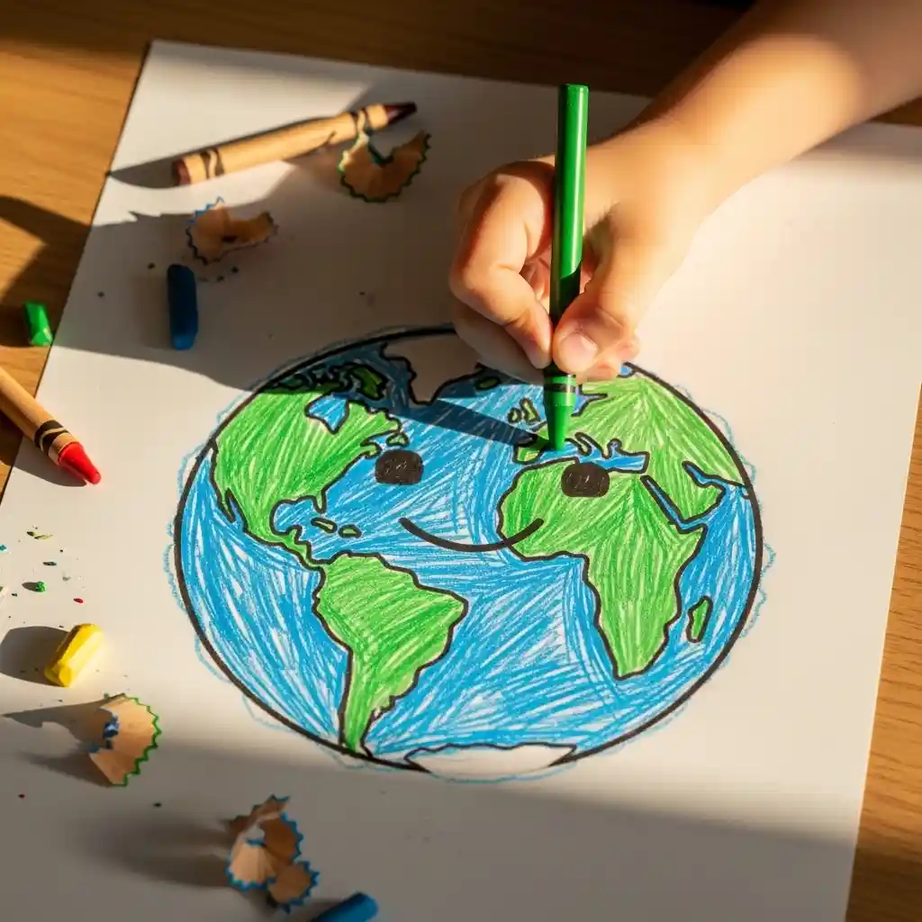 Earth Day kids art drawing 1
