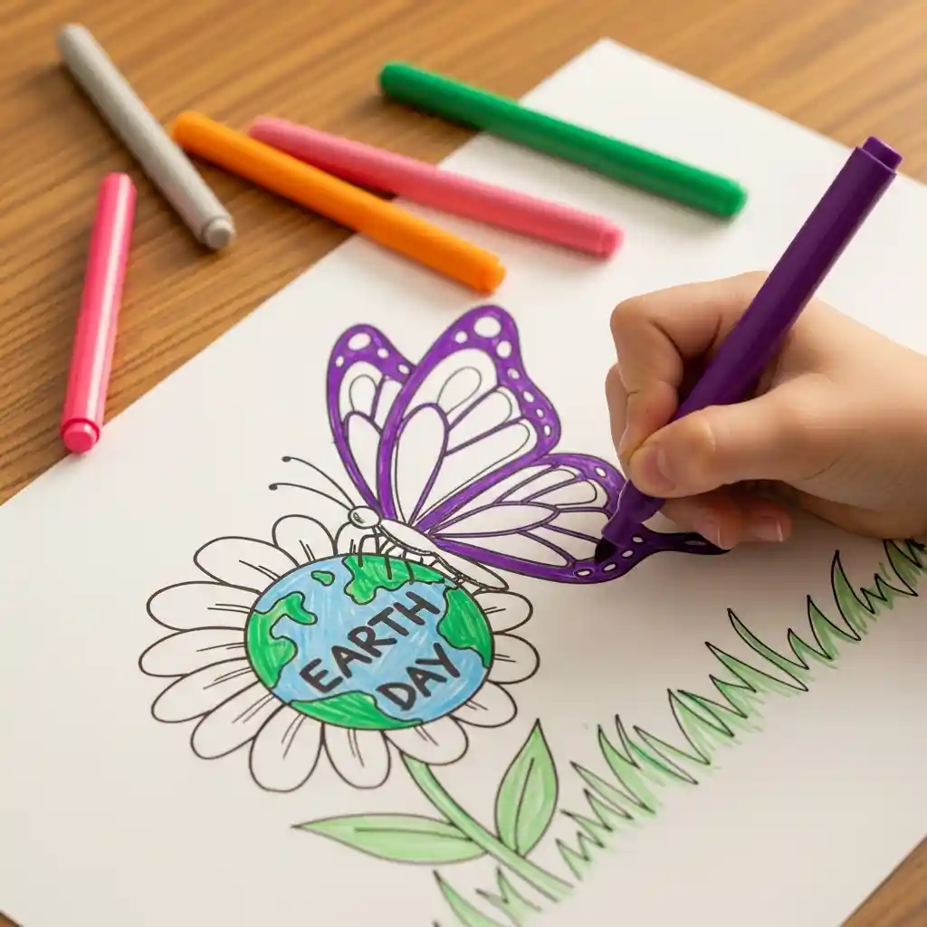 Earth Day kids art drawing 21