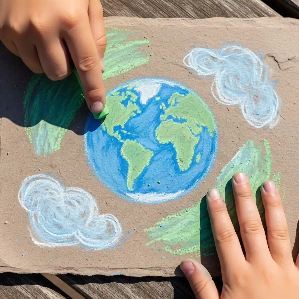 Earth Day kids art drawing 5