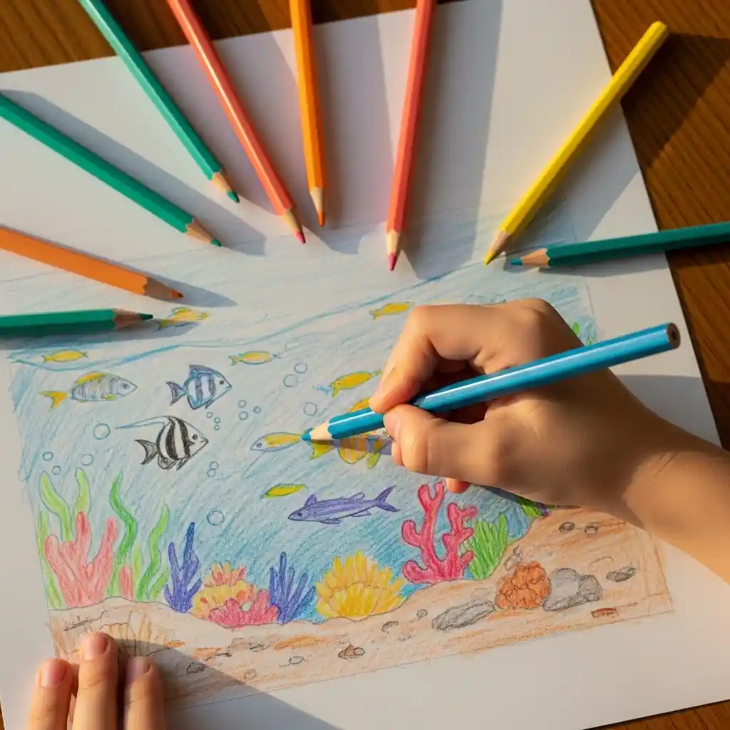 Earth Day kids art drawing 6