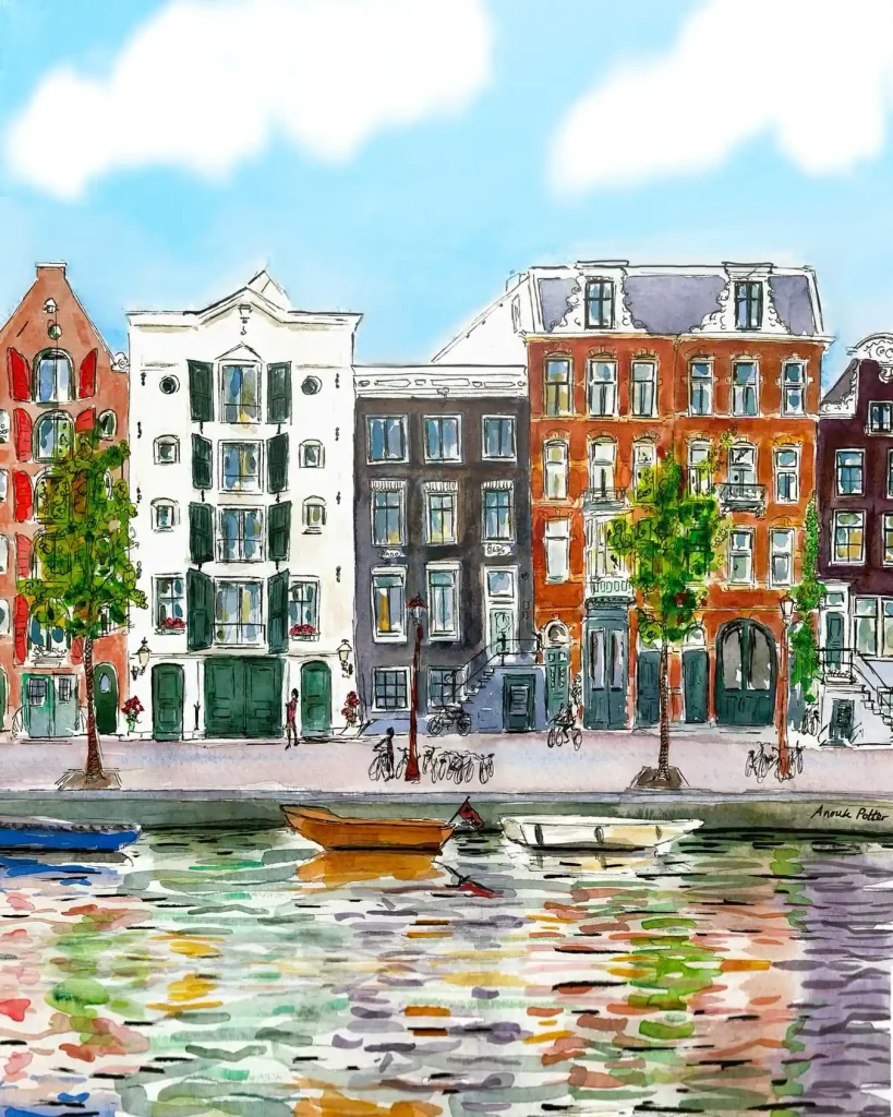 Watercolor Amsterdam Drawing Ideas (1)