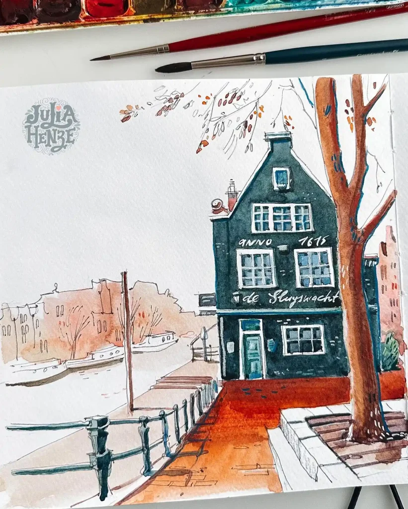 Watercolor Amsterdam Drawing Ideas (11)