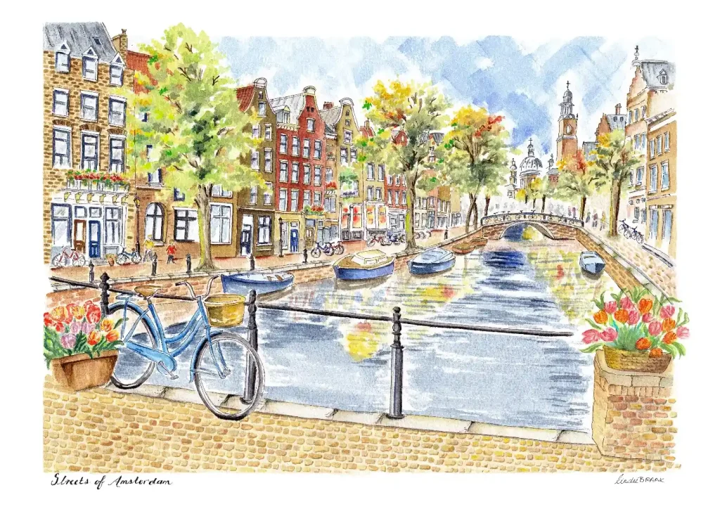 Watercolor Amsterdam Drawing Ideas (13)